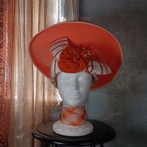 New York Orange and White Summer Durby Hat